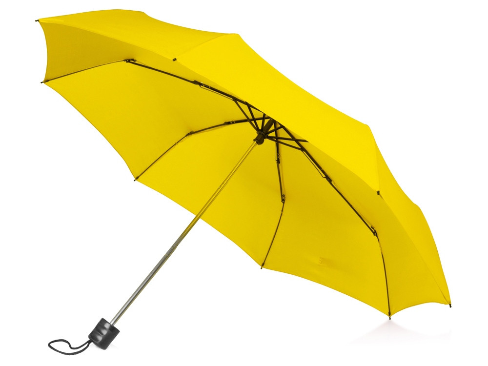 Зонт складной Columbus, механический, 3 сложения, с чехлом, желтый (артикул 979004)