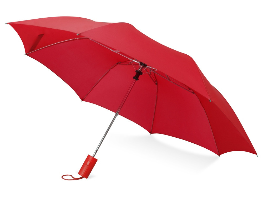 Зонт складной Tulsa, полуавтоматический, 2 сложения, с чехлом, красный (артикул 979031)