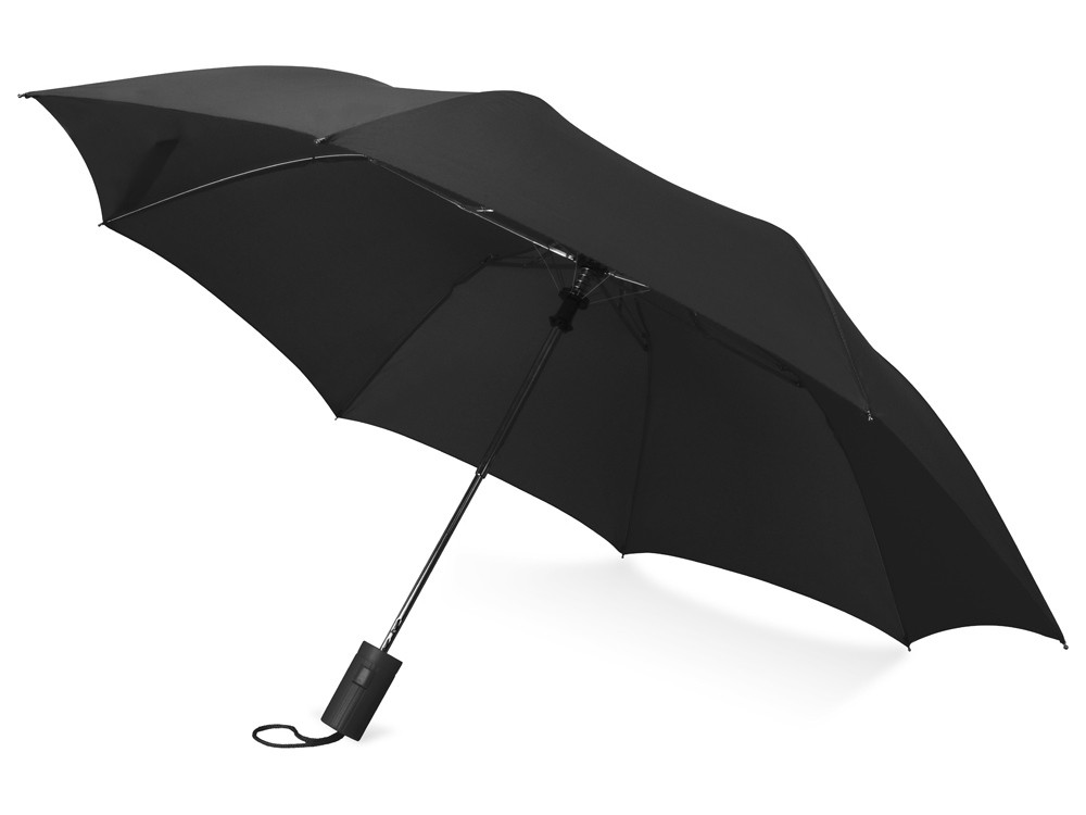 Зонт складной Tulsa, полуавтоматический, 2 сложения, с чехлом, черный (артикул 979027)