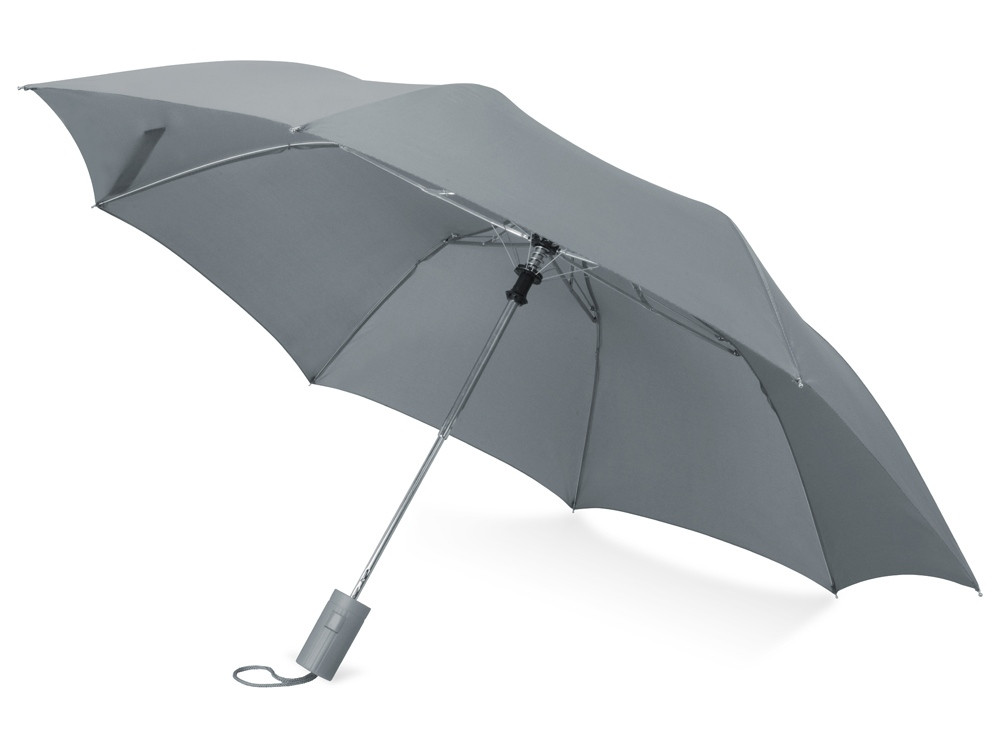 Зонт складной Tulsa, полуавтоматический, 2 сложения, с чехлом, серый (артикул 979058)