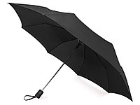 Зонт складной Irvine, полуавтоматический, 3 сложения, с чехлом, черный (артикул 979037)