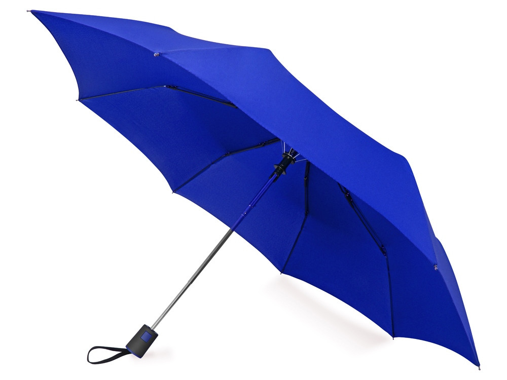 Зонт складной Irvine, полуавтоматический, 3 сложения, с чехлом, темно-синий (артикул 979052)