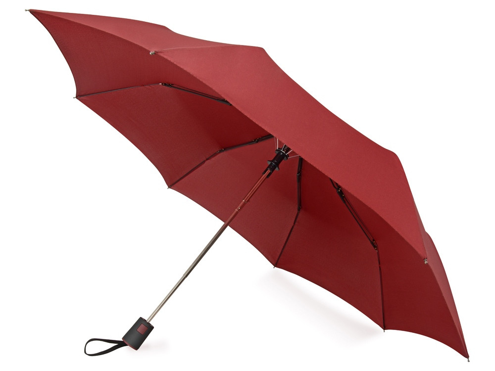 Зонт складной Irvine, полуавтоматический, 3 сложения, с чехлом, бордовый (артикул 979068)