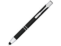 Шариковая кнопочная ручка-стилус Moneta из анодированного алюминия, черный (артикул 10729800)