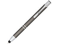 Шариковая кнопочная ручка-стилус Moneta из анодированного алюминия, серый (артикул 10729804)