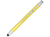 Шариковая кнопочная ручка-стилус Moneta из анодированного алюминия, желтый (артикул 10729810)
