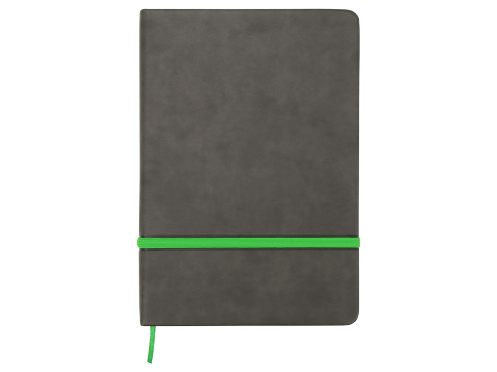 Блокнот Color линованный А5 в твердой обложке с резинкой, серый/зеленое яблоко (артикул 787003) - фото 3 - id-p65820043