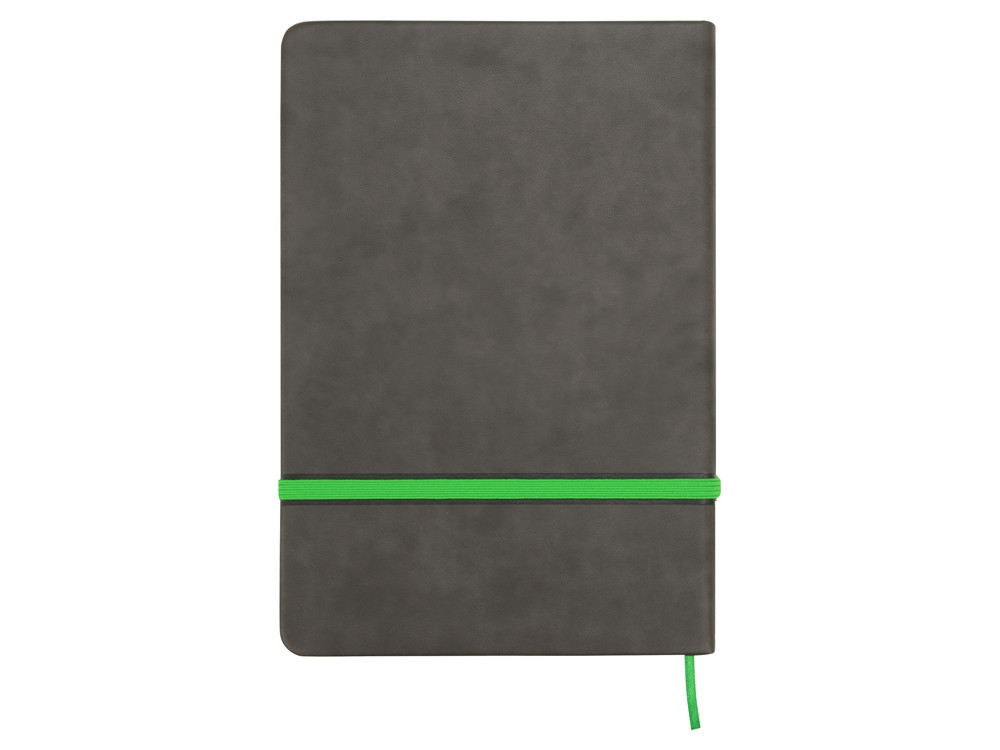 Блокнот Color линованный А5 в твердой обложке с резинкой, серый/зеленое яблоко (артикул 787003) - фото 4 - id-p65820043