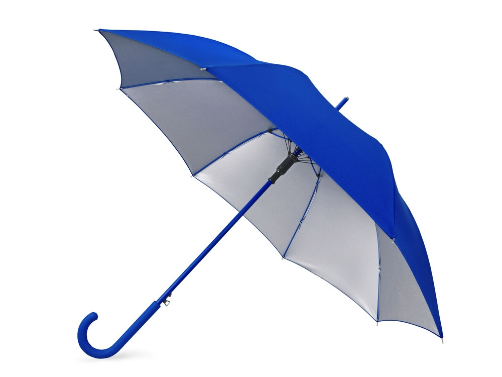 Зонт-трость Silver Color полуавтомат, синий/серебристый (артикул 989062)