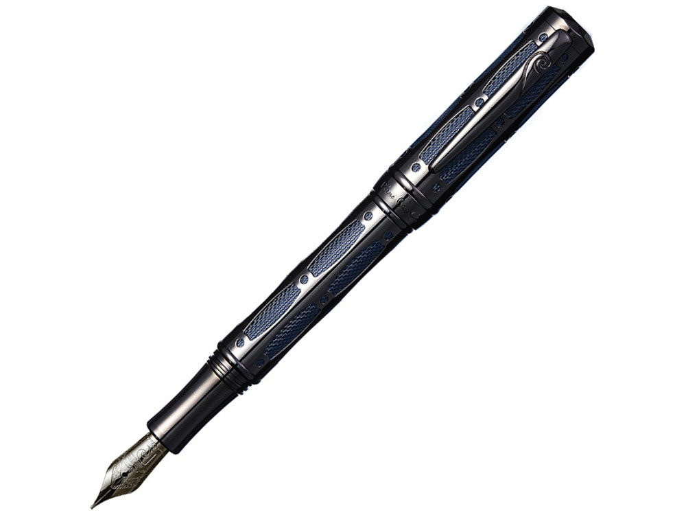 Ручка перьевая Pierre Cardin THE ONE с колпачком на резьбе, черненая сталь/темно-синий (артикул 417566) - фото 1 - id-p65820145