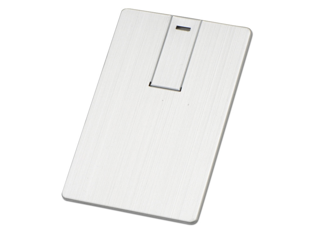 Флеш-карта USB 2.0 16 Gb в виде металлической карты Card Metal, серебристый (артикул 623016)