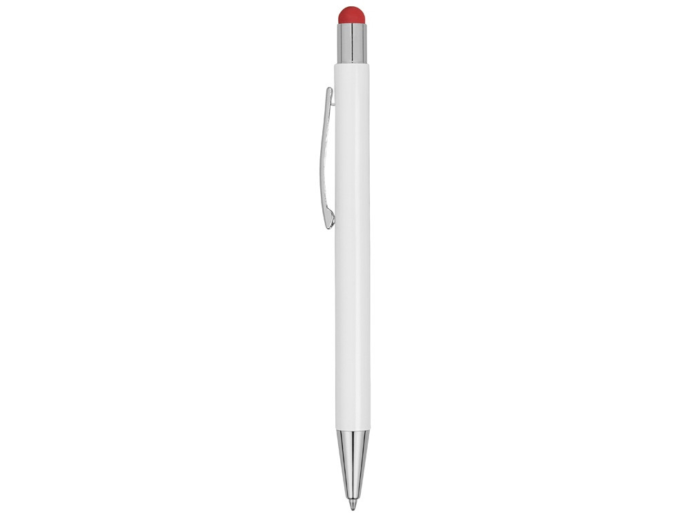 Ручка металлическая шариковая Flowery со стилусом и цветным зеркальным слоем, белый/красный (артикул 11314.01) - фото 4 - id-p65820801