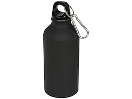 Матовая спортивная бутылка Oregon с карабином и объемом 400 мл, черный (артикул 10055900)