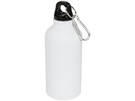 Матовая спортивная бутылка Oregon с карабином и объемом 400 мл, белый (артикул 10055901)