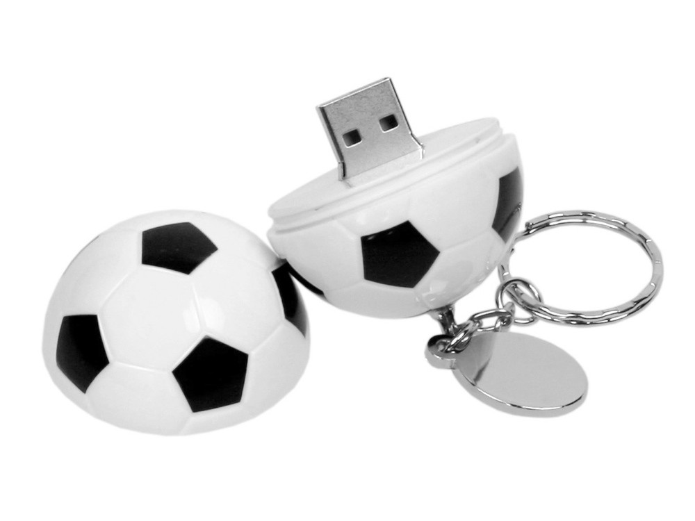 Флешка в виде футбольного мяча, 32 Гб, белый/черный (артикул 6041.32.06) - фото 2 - id-p65821833