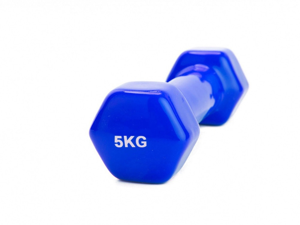 Гантель обрезиненная HULK, 5 кг, синий (артикул 80168) - фото 3 - id-p65822378