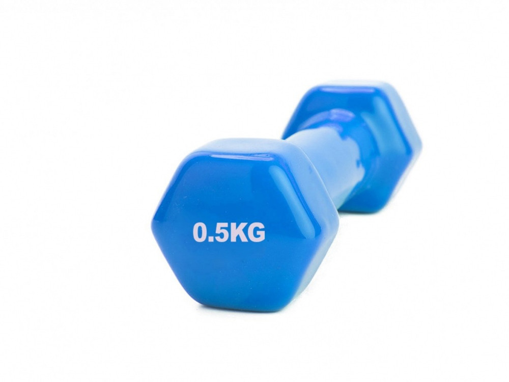 Гантель обрезиненная Alfina 0,5 кг, синий (артикул 80270) - фото 3 - id-p65822380