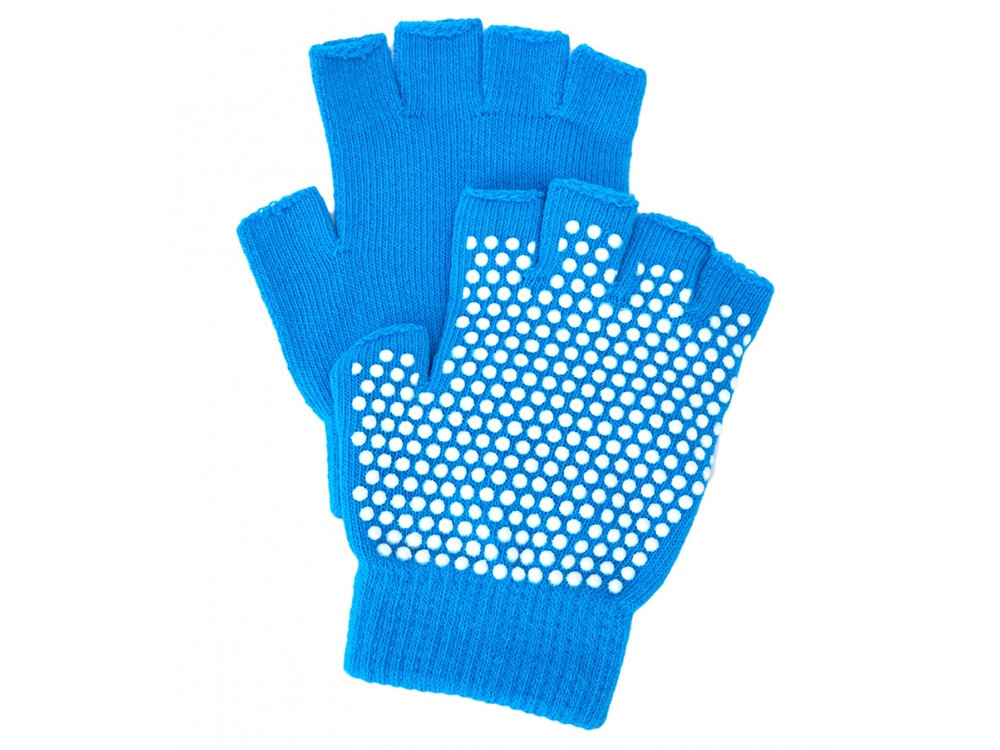 Перчатки противоскользящие для занятий йогой, голубой (артикул 80277)