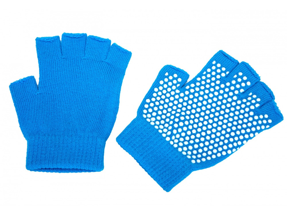 Перчатки противоскользящие для занятий йогой, голубой (артикул 80277) - фото 3 - id-p65822381