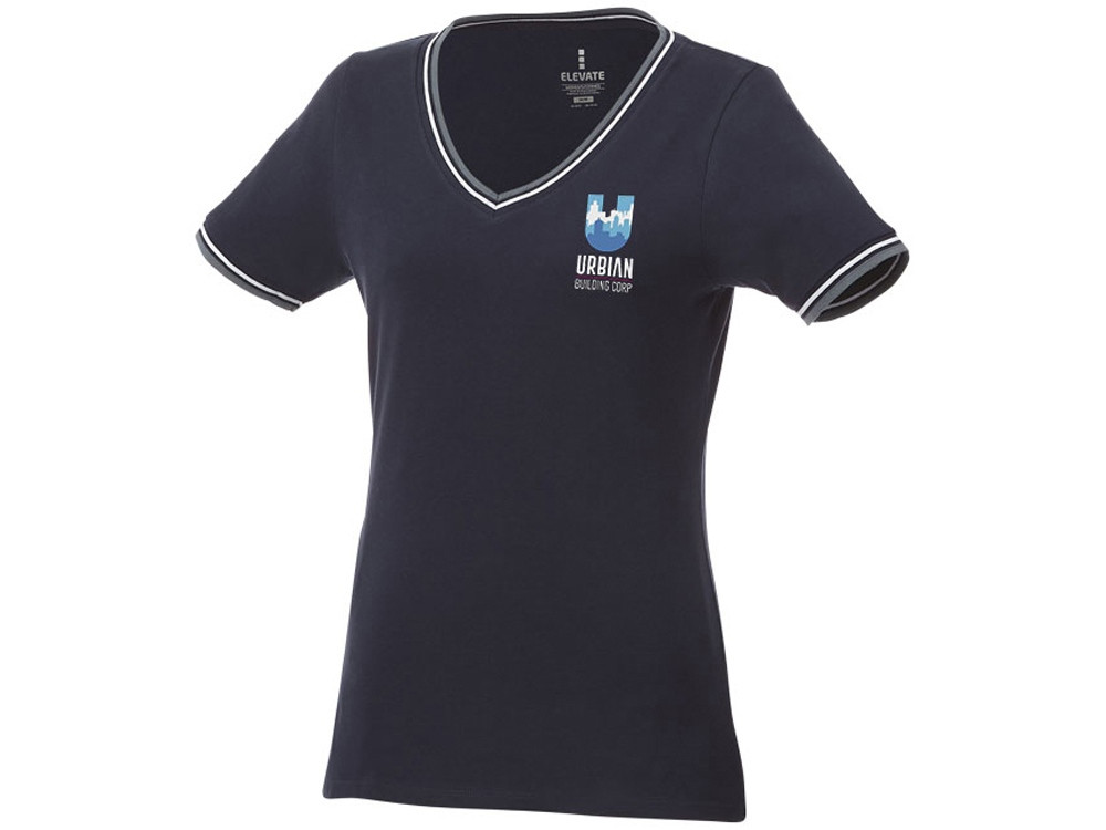 Женская футболка Elbert с коротким рукавом, темно-синий/серый меланж/белый (артикул 3802749XS) - фото 4 - id-p65822796