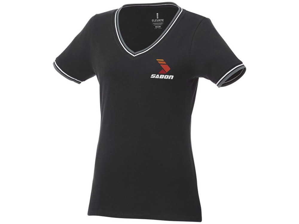 Женская футболка Elbert с коротким рукавом, черный/серый меланж/белый (артикул 3802799L) - фото 4 - id-p65822811