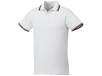 Мужская футболка поло Fairfield с коротким рукавом с проклейкой, белый/темно-синий/красный (артикул 3810201M)