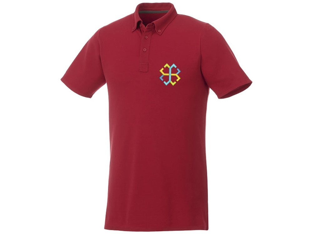 Мужская футболка поло Atkinson с коротким рукавом и пуговицами, красный (артикул 3810425L) - фото 4 - id-p65823060