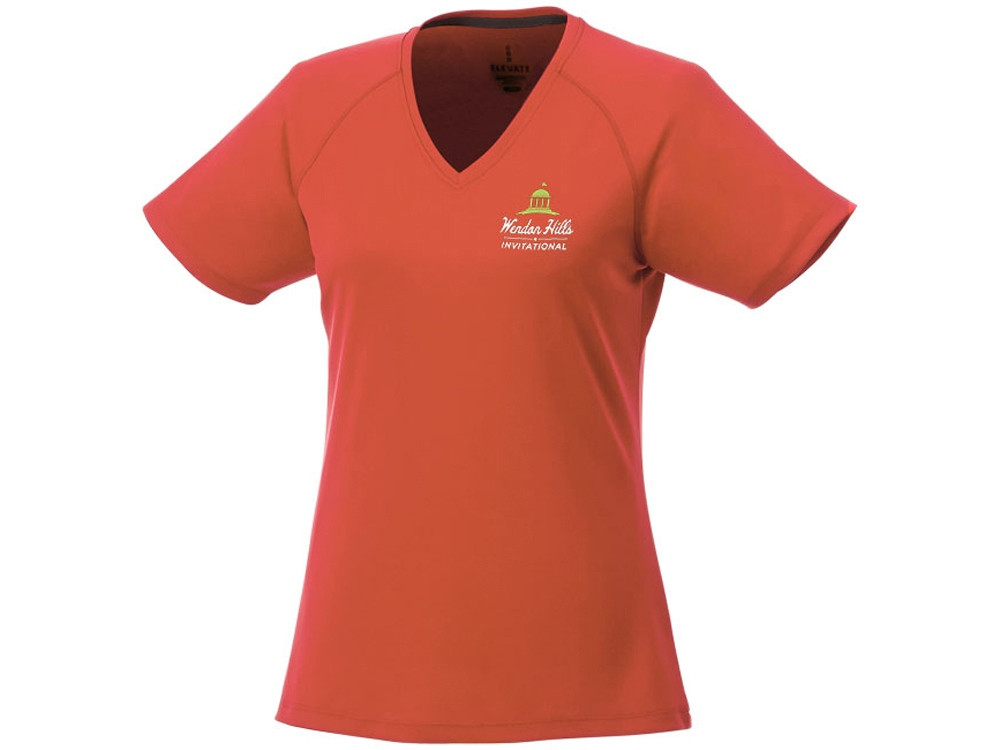 Модная женская футболка Amery с коротким рукавом и V-образным вырезом, оранжевый (артикул 3902633XS) - фото 4 - id-p65823322