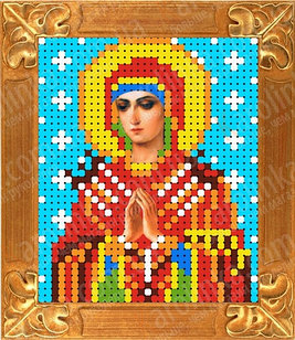 Рисунок на ткани для вышивания бисером/крестом  "Икона Божией Матери Семистрельная" КБИ-6018