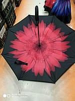 Зонт-наоборот, бордовый цветок