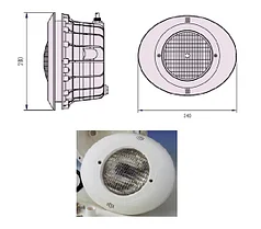 Прожектор встраиваемый, для бетона, 300 Вт/12В, облицовка из пластика B-031-New 