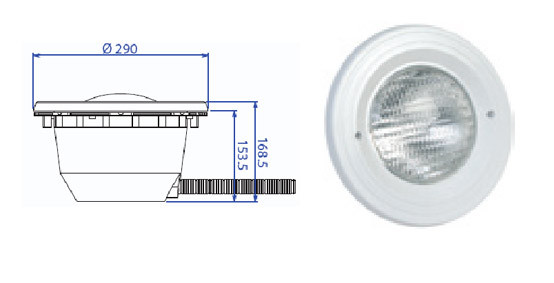 Прожектор встраиваемый, для пленки, 300 Вт/12В, облицовка из пластика PL 84V M