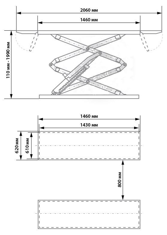 Ножничный электрогидравлический подъемник LAUNCH TLT-632AF схема