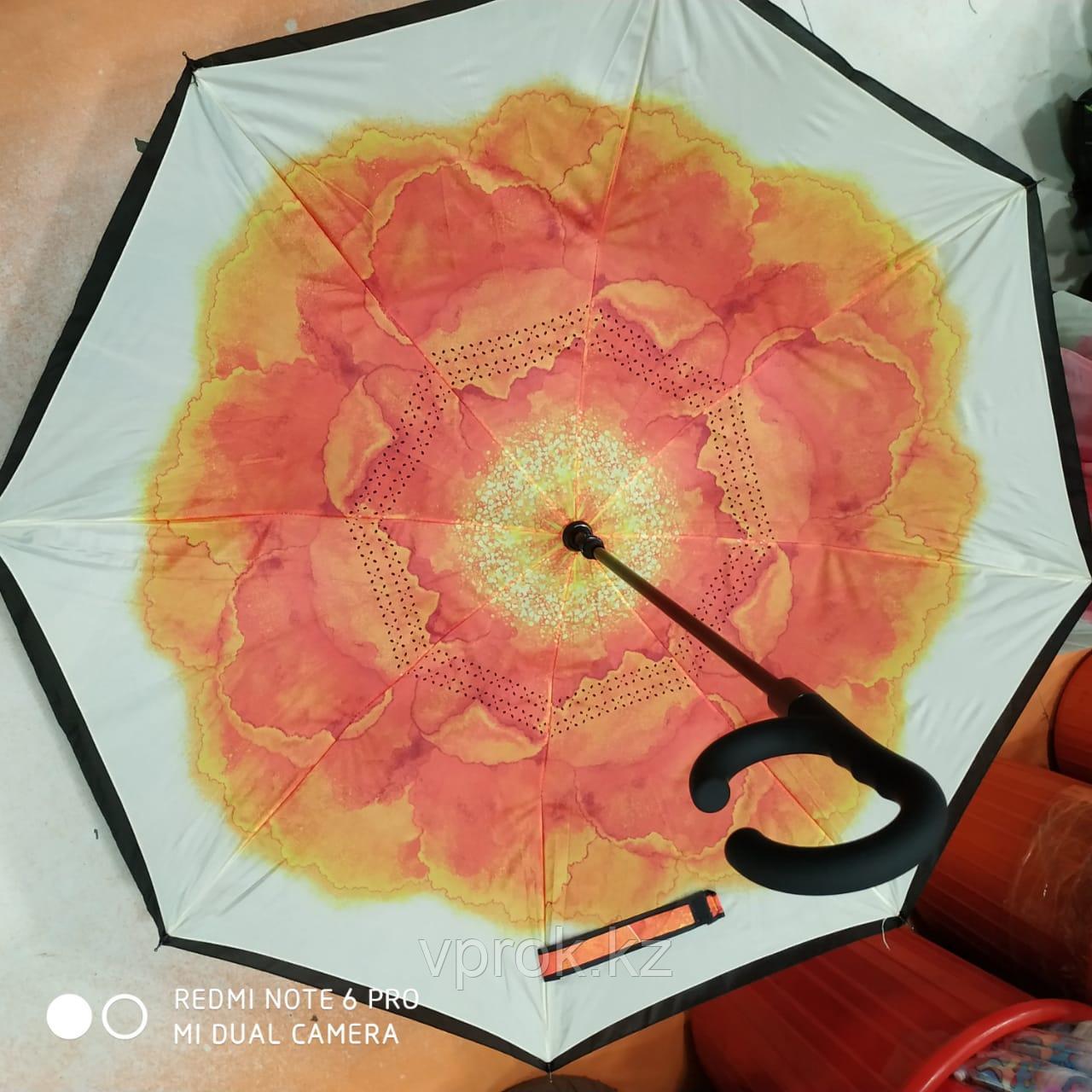 Зонт-наоборот, оранжевый пион