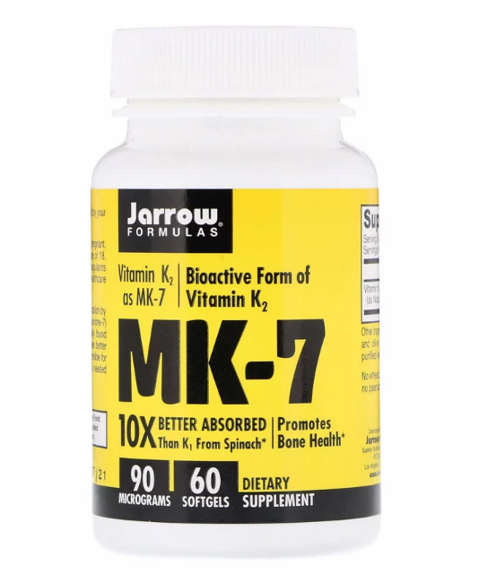 Jarrow Formulas, MK-7, витамин K2 в форме MK-7, 90 мкг, 60 мягких таблеток