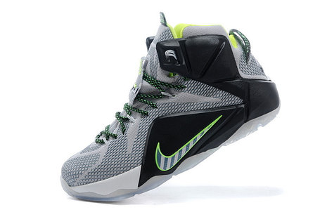 Баскетбольные кроссовки Nike Lebron 12 Elite серо-черные, фото 2