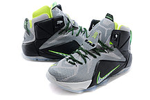 Баскетбольные кроссовки Nike Lebron 12 Elite серо-черные, фото 2