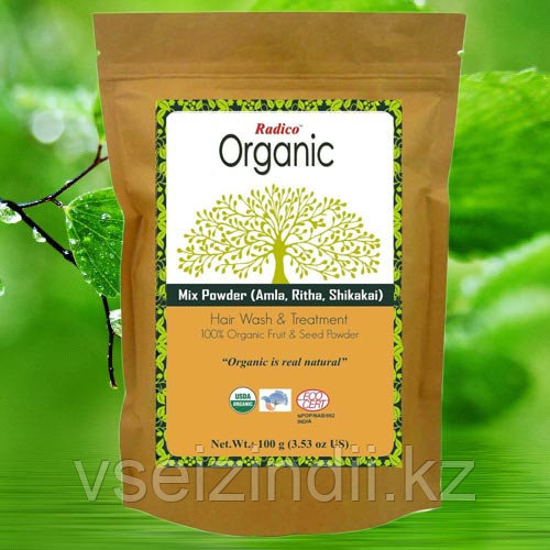 Травяная пудра Organic Radico, амла, ритха и шикакай 100гр