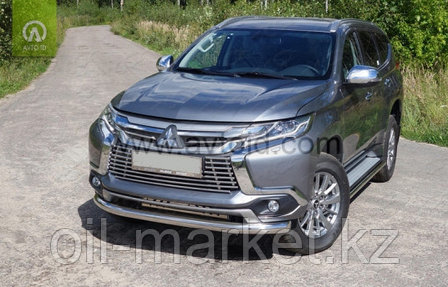 Защита переднего бампера, круглая для  Mitsubishi Pajero Sport (2016-), фото 2