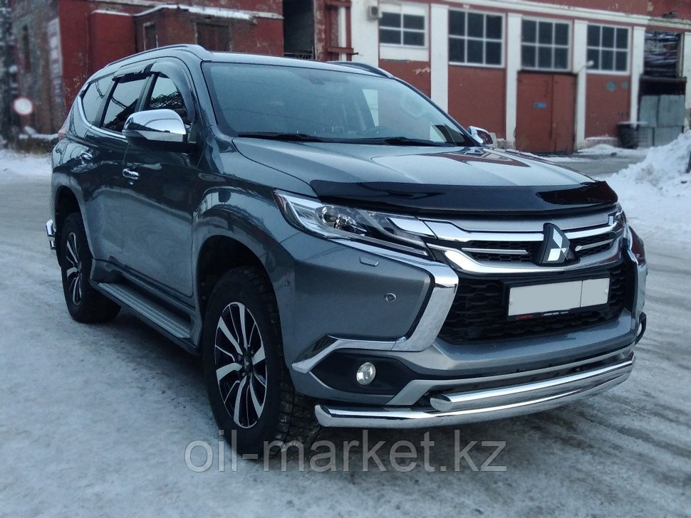 Защита переднего бампера, двойная, овальная для  Mitsubishi Pajero Sport (2016-)