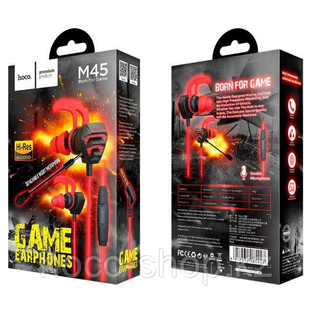Проводные игровые наушники Hoco M45 с микрофоном, Black-Red - фото 5 - id-p66056384