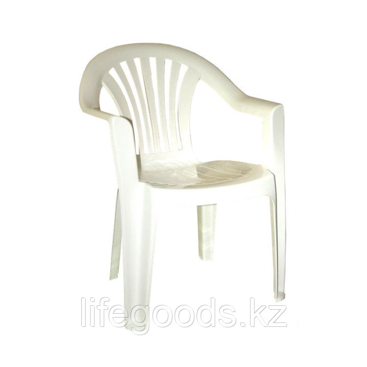 Пластиковый стул-кресло для дачи "Романтик" белый, Т192