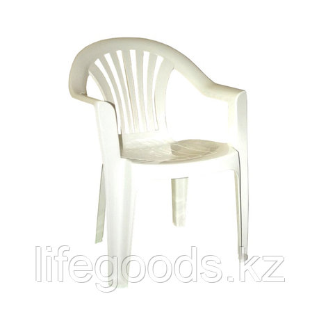 Пластиковый стул-кресло для дачи "Романтик" белый, Т192, фото 2