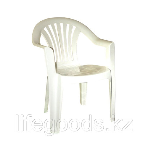 Пластиковый стул-кресло для дачи "Романтик" белый, Т192 (id 66068193)