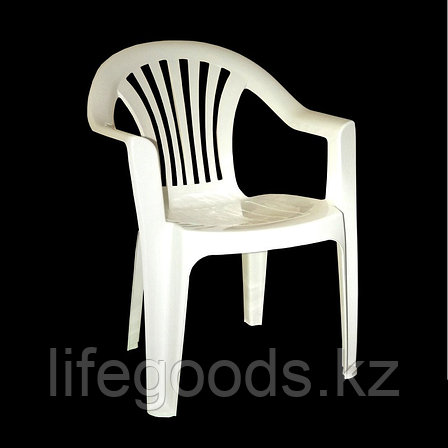 Пластиковый стул-кресло для дачи "Романтик" белый, Т192, фото 2