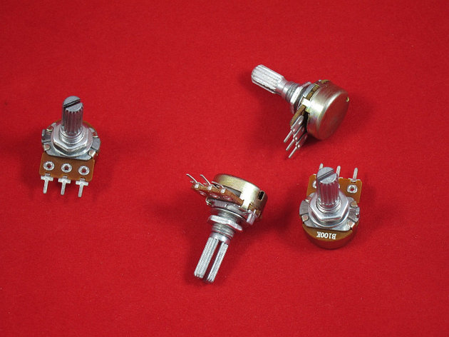 Резистор переменный (потенциометр) WH148-1A-2 (Вал: 20 мм), фото 2