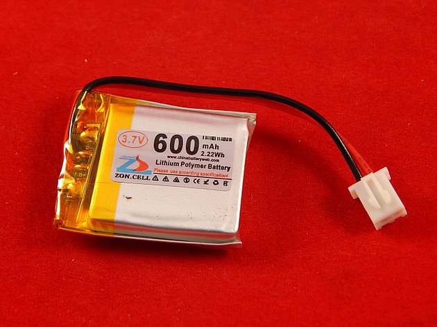 Аккумулятор Li-Pol 3.7В, 600мАч, (31x25x6мм), фото 2