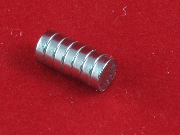 Неодимовый магнит N35 (6мм х 2 мм), фото 2