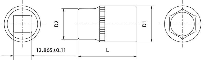 Головка торцевая 1/2"DR 8 мм - фото 2 - id-p66072945