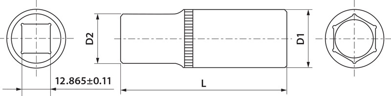 Головка торцевая глубокая 1/2"DR 15 мм - фото 2 - id-p66072967